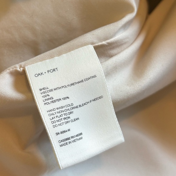 Oak + Fort Cream Vegan Faux Leather A-line Mini Skirt - Picture 9 of 14